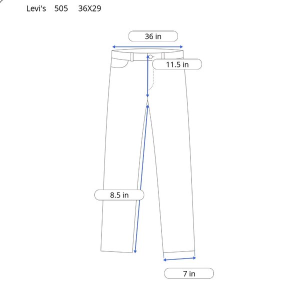 Levi’s Men’s 505 Stretch Straight Leg Jeans – Size 36x29 - Picture 8 of 9